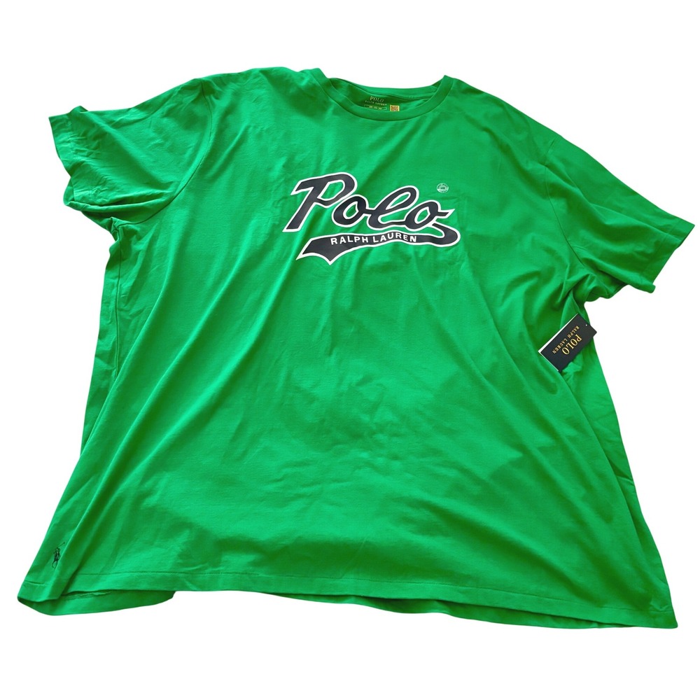 Polo Ralph Lauren Shirt Mens Big 4X Green Logo Graphic Tee Big & Tall Crewneck